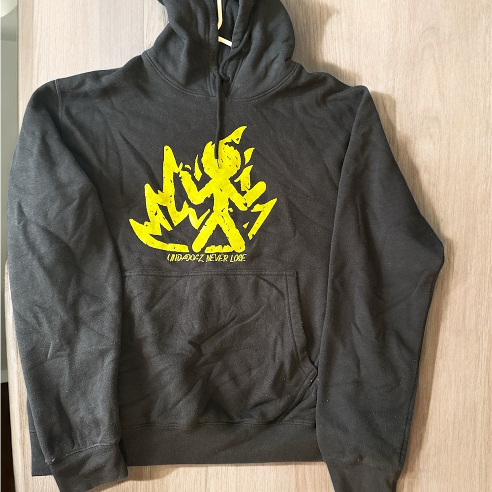 Black Hoodie with Yellow Graphic